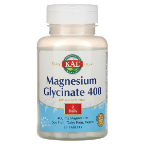 <img alt="KAL, Magnesium Glycinate 400, 400 mg, 90 Tablets" title="KAL, Magnesium Glycinate 400, 400 mg, 90 Tablets,021245811091"