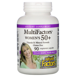 <img alt="Natural Factors, MultiFactors, Womens 50+, 90 Veggie Caps" title="Natural Factors, MultiFactors, Womens 50+, 90 Veggie Caps,068958015873"