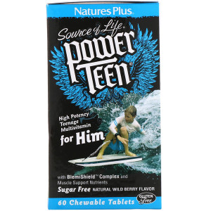 <img alt="Natures Plus, Source of Life, Power Teen, For Him, Sugar Free, Natural Wild Berry Flavor, 60 Chewable Tablets" title="Natures Plus, Source of Life, Power Teen, For Him, Sugar Free, Natural Wild Berry Flavor, 60 Chewable Tablets,097467300026"