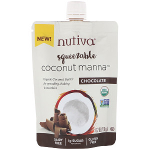<img alt="Nutiva, Organic Squeezable, Coconut Manna, Chocolate, 6.2 oz (176 g)" title="Nutiva, Organic Squeezable, Coconut Manna, Chocolate, 6.2 oz (176 g),692752110184"