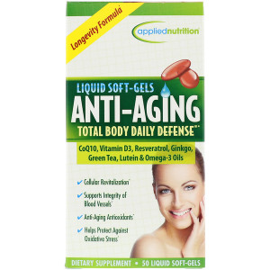 appliednutrition, Anti-Aging Total Body Daily Defense, 50 Liquid Soft-Gels