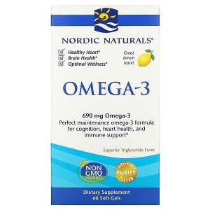 <img alt="Nordic Naturals, Omega-3, Lemon, 690 mg, 60 Soft Gels" title="Nordic Naturals, Omega-3, Lemon, 690 mg, 60 Soft Gels,768990017605"