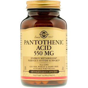 <img alt="Solgar, Pantothenic Acid, 550 mg, 100 Vegetable Capsules" title="Solgar, Pantothenic Acid, 550 mg, 100 Vegetable Capsules,033984021716"