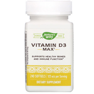 <img alt="Natures Way, Vitamin D3, 5000 IU, 240 Softgels" title="Natures Way, Vitamin D3, 5000 IU, 240 Softgels,033674158364"