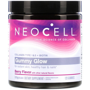<img alt="Neocell, Gummy Glow Collagen, Type 1 & 3 + Biotin, Berry, 120 Gummies" title="Neocell, Gummy Glow Collagen, Type 1 & 3 + Biotin, Berry, 120 Gummies,016185129870"