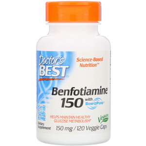<img alt="Doctors Best, Benfotiamine 150, Fat-Soluble Vitamin B1, 150 mg, 120 Veggie Caps" title="Doctors Best, Benfotiamine 150, Fat-Soluble Vitamin B1, 150 mg, 120 Veggie Caps,753950001299"