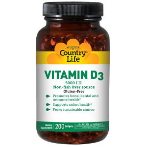 <img alt="Country Life, Vitamin D3, 5,000 IU, 200 Softgels" title="Country Life, Vitamin D3, 5,000 IU, 200 Softgels,015794058083"