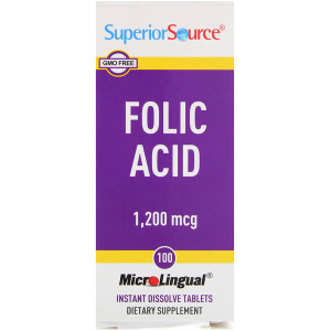 <img alt="Superior Source, Folic Acid, 1,200 mcg, 100 MicroLingual Instant Dissolve Tablets" title="Superior Source, Folic Acid, 1,200 mcg, 100 MicroLingual Instant Dissolve Tablets,076635908400"