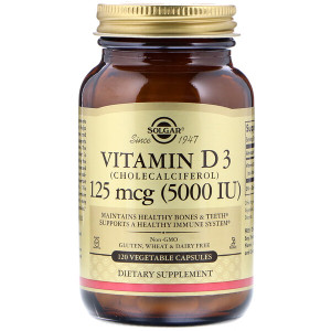 <img alt="Solgar, Vitamin D3 (Cholecalciferol), 5000 IU, 120 Vegetable Capsules" title="Solgar, Vitamin D3 (Cholecalciferol), 5000 IU, 120 Vegetable Capsules,033984033139"