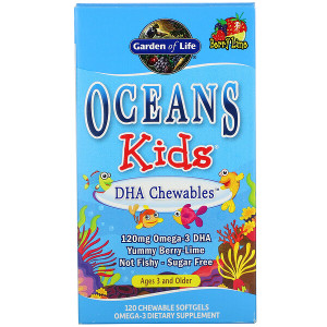<img alt="Garden of Life, Oceans Kids, DHA Chewables, Age 3 And Older, Berry Lime, 120 Chewable Softgels" title="Garden of Life, Oceans Kids, DHA Chewables, Age 3 And Older, Berry Lime, 120 Chewable Softgels,658010113878"