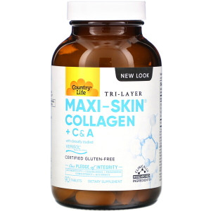 <img alt="Country Life, Tri Layer Maxi-Skin, Collagen Plus C&A, 90 Tablets" title="Country Life, Tri Layer Maxi-Skin, Collagen Plus C&A, 90 Tablets,015794050605"