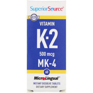 <img alt="Superior Source, Vitamin K-2, 500 mcg, 60 MicroLingual Instant Dissolve Tablets" title="Superior Source, Vitamin K-2, 500 mcg, 60 MicroLingual Instant Dissolve Tablets,076635904105"