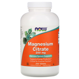 <img alt="Now Foods, Magnesium Citrate, 200 mg, 250 Tablets" title="Now Foods, Magnesium Citrate, 200 mg, 250 Tablets,733739012920"