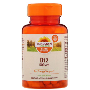 <img alt="Sundown Naturals, B-12, 500 mcg, 200 Tablets" title="Sundown Naturals, B-12, 500 mcg, 200 Tablets,030768126087"