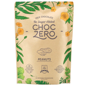 3 PACK of ChocZero, Milk Chocolate, Peanuts, No Sugar Added, 6 Bars, 1 oz  Each