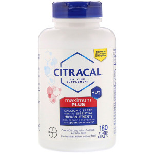 <img alt="Citracal, Maximum Plus, +D3, 180 Coated Caplets" title="Citracal, Maximum Plus, +D3, 180 Coated Caplets,016500535362"