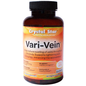 <img alt="Crystal Star, Vari-Vein, 60 Veggie Caps" title="Crystal Star, Vari-Vein, 60 Veggie Caps,747889041907"