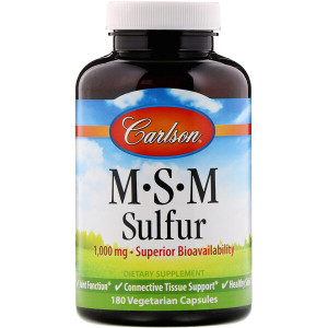 <img alt="Carlson Labs, MSM Sulfur, 1,000 mg, 180 Vegetarian Capsules" title="Carlson Labs, MSM Sulfur, 1,000 mg, 180 Vegetarian Capsules,088395087226"