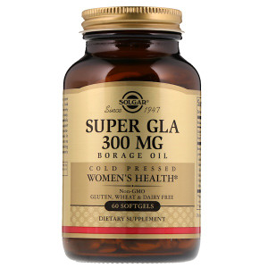 <img alt="Solgar, Super GLA, Borage Oil, Womens Health, 300 mg, 60 Softgels" title="Solgar, Super GLA, Borage Oil, Womens Health, 300 mg, 60 Softgels,033984026766"