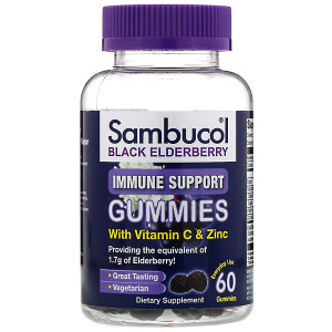 <img alt="Sambucol, Black Elderberry, Immune Support Gummies with Vitamin C & Zinc, Natural Berry, 60 Gummies" title="Sambucol, Black Elderberry, Immune Support Gummies with Vitamin C & Zinc, Natural Berry, 60 Gummies,896116001310"