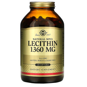 <img alt="Solgar, Natural Soya Lecithin, 1,360 mg, 250 Softgels" title="Solgar, Natural Soya Lecithin, 1,360 mg, 250 Softgels,033984015418"