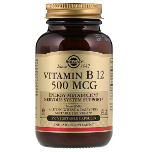 <img alt="Solgar, Vitamin B12, 500 mcg, 250 Vegetable Capsules" title="Solgar, Vitamin B12, 500 mcg, 250 Vegetable Capsules,033984032118"