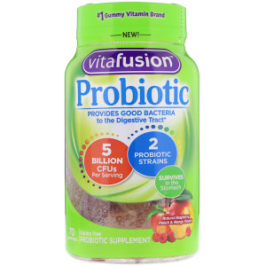 <img alt="VitaFusion, Probiotic, Natural Raspberry, Peach & Mango Flavor, 70 Gummies" title="VitaFusion, Probiotic, Natural Raspberry, Peach & Mango Flavor, 70 Gummies,027917001234"