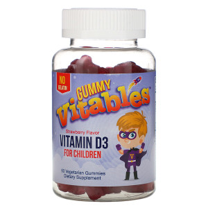 <img alt="Vitables, Gummy Vitamin D3 for Children, No Gelatin, Strawberry Flavor, 60 Vegetarian Gummies" title="Vitables, Gummy Vitamin D3 for Children, No Gelatin, Strawberry Flavor, 60 Vegetarian Gummies,898220014422"