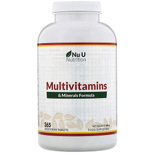 <img alt="Nu U Nutrition, Multivitamins & Minerals Formula, 365 Vegetarian Tablets" title="Nu U Nutrition, Multivitamins & Minerals Formula, 365 Vegetarian Tablets,810028760066"
