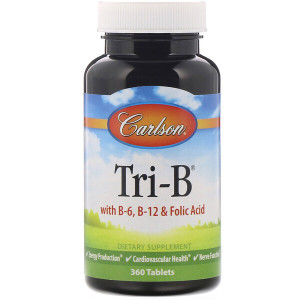 <img alt="Carlson Labs, Tri-B with B6, B12 & Folic Acid, 360 Tablets" title="Carlson Labs, Tri-B with B6, B12 & Folic Acid, 360 Tablets,088395020032"