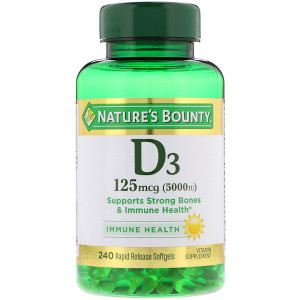 <img alt="Natures Bounty, D3, 125 mcg (5000 IU), 240 Rapid Release Softgels" title="Natures Bounty, D3, 125 mcg (5000 IU), 240 Rapid Release Softgels,074312291760"