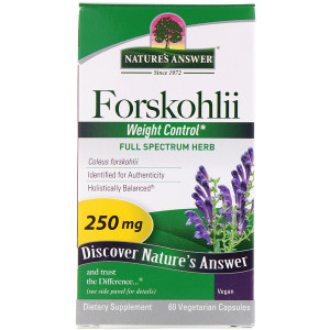 <img alt="Natures Answer, Forskohlii, 250 mg, 60 Vegetarian Capsules" title="Natures Answer, Forskohlii, 250 mg, 60 Vegetarian Capsules,083000163821"