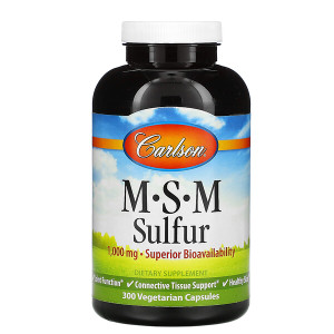 <img alt="Carlson Labs, MSM Sulfur, 1,000 mg, 300 Vegetarian Capsules" title="Carlson Labs, MSM Sulfur, 1,000 mg, 300 Vegetarian Capsules,088395872303"