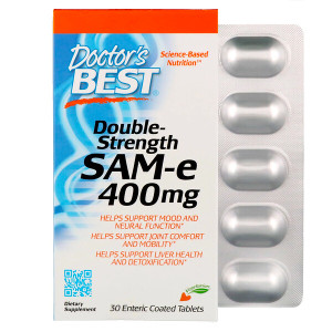 <img alt="Doctors Best, SAM-e, Double-Strength, 400 mg, 30 Enteric Coated Tablets" title="Doctors Best, SAM-e, Double-Strength, 400 mg, 30 Enteric Coated Tablets,753950001510"