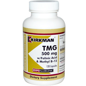 <img alt="Kirkman Labs, TMG, With Folinic Acid & Methyl B-12 , 500 mg, 120 Capsules" title="Kirkman Labs, TMG, With Folinic Acid & Methyl B-12 , 500 mg, 120 Capsules,812325021123"