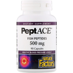 <img alt="Natural Factors, PeptACE, Fish Peptides, 500 mg, 90 Capsules" title="Natural Factors, PeptACE, Fish Peptides, 500 mg, 90 Capsules,068958020853"