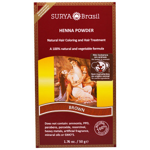 3 PACK OF Surya Brasil, Henna Powder, Natural Hair Coloring and Hair Treatment, Brown, 1.76 oz (50 g)