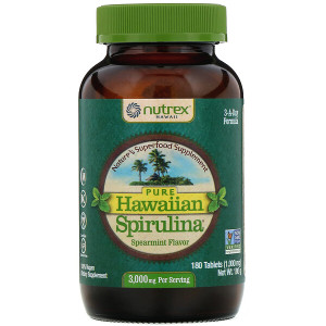 <img alt="Nutrex Hawaii, Pure Hawaiian Spirulina, Spearmint, 1,000 mg, 180 Tablets" title="Nutrex Hawaii, Pure Hawaiian Spirulina, Spearmint, 1,000 mg, 180 Tablets,732894400368"
