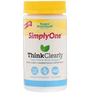 <img alt="Super Nutrition, SimplyOne, Think Clearly, Triple Power Brain Support, 90 Tablets" title="Super Nutrition, SimplyOne, Think Clearly, Triple Power Brain Support, 90 Tablets,033739002380"
