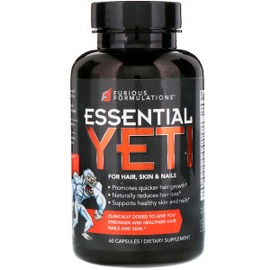 FURIOUS FORMULATIONS, Essential Yeti For Hair, Skin & Nails, 60 Capsules