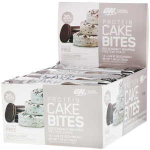 Optimum Nutrition, Protein Cake Bites, Cookies & Cream, 12 Bars, 2.22 oz (63 g) Each
