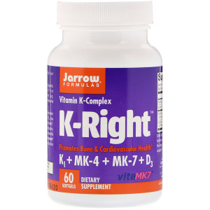 <img alt="Jarrow Formulas, K-Right, Vitamin K Complex, 60 Softgels" title="Jarrow Formulas, K-Right, Vitamin K Complex, 60 Softgels,790011300090"