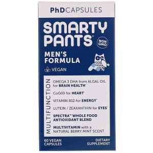 <img alt="SmartyPants, PhD Capsules, Mens Formula, 60 Vegan Capsules" title="SmartyPants, PhD Capsules, Mens Formula, 60 Vegan Capsules,817053020851"