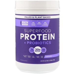 Health Warrior, Superfood Protein + Probiotics, Chocolate, 1.39 lbs (630 g)