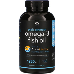 <img alt="Sports Research, Omega-3 Fish Oil, Triple Strength, 1250 mg, 180 Softgels" title="Sports Research, Omega-3 Fish Oil, Triple Strength, 1250 mg, 180 Softgels,023249010500"