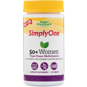 <img alt="Super Nutrition, SimplyOne, 50+ Women, Triple Power Multivitamins, 90 Tablets" title="Super Nutrition, SimplyOne, 50+ Women, Triple Power Multivitamins, 90 Tablets,033739002007"