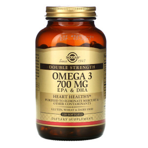 <img alt="Solgar, Omega-3, EPA & DHA, Double Strength, 700 mg, 120 Softgels" title="Solgar, Omega-3, EPA & DHA, Double Strength, 700 mg, 120 Softgels,033984020535"