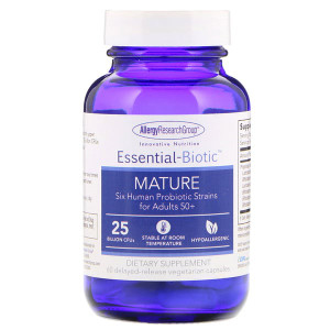 Allergy Research Group, Essential-Biotic, Mature, 25 Billion CFUs, 60 Delayed-Release Vegetarian Capsules