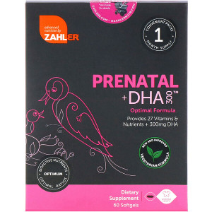 <img alt="Zahler, Prenatal + DHA 300, 60 Softgels" title="Zahler, Prenatal + DHA 300, 60 Softgels,848998081812"