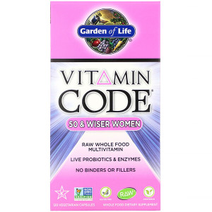 <img alt="Garden of Life, Vitamin Code, 50 & Wiser Women, Raw Whole Food Multivitamin, 120 Veggie Caps" title="Garden of Life, Vitamin Code, 50 & Wiser Women, Raw Whole Food Multivitamin, 120 Veggie Caps,658010113670"